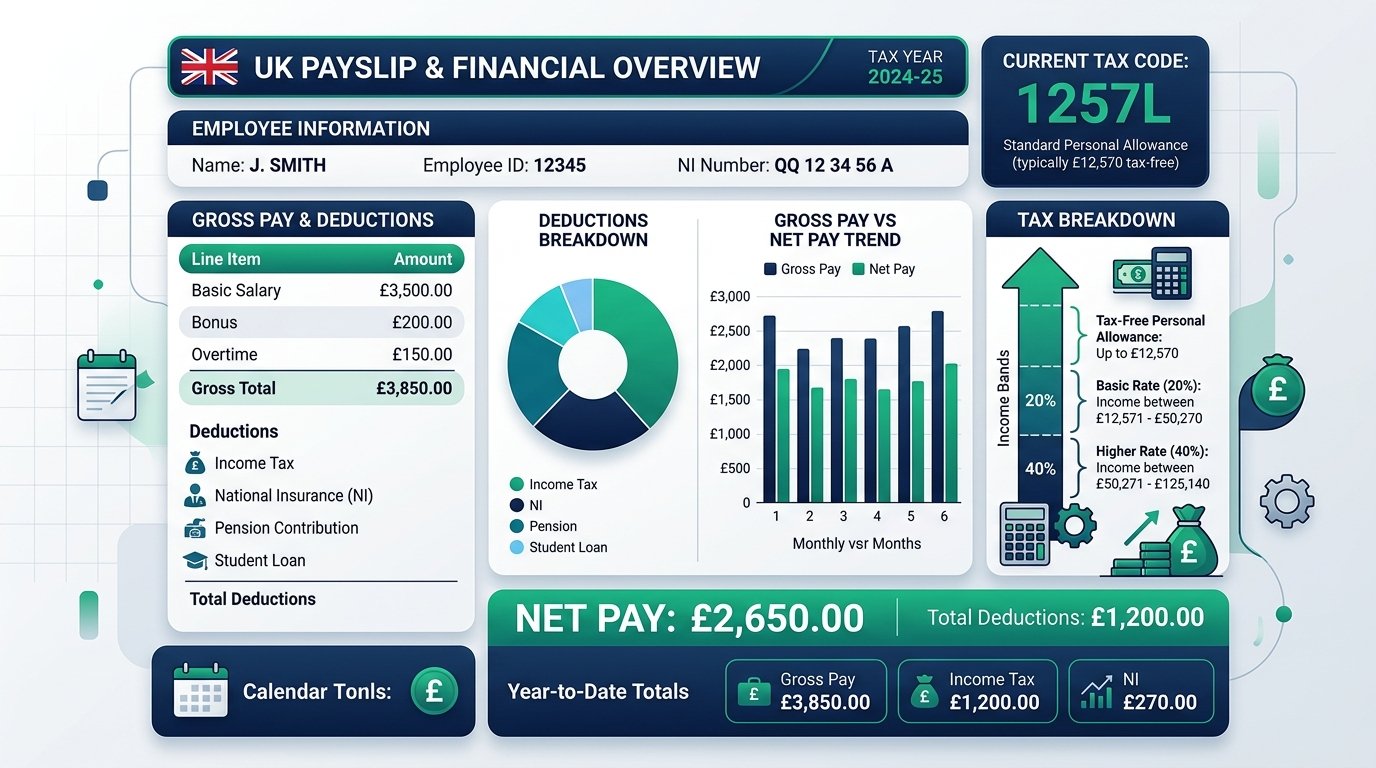 Tax code 1257L explained UK payslip breakdown